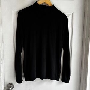 J. Crew Black Cowl Neck Long Sleeve Top Womens Size‎ M
